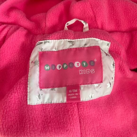 Wippette Kids Infant Star Pink Fleece Snowsuit 6/9 Months Baby - Picture 6 of 7